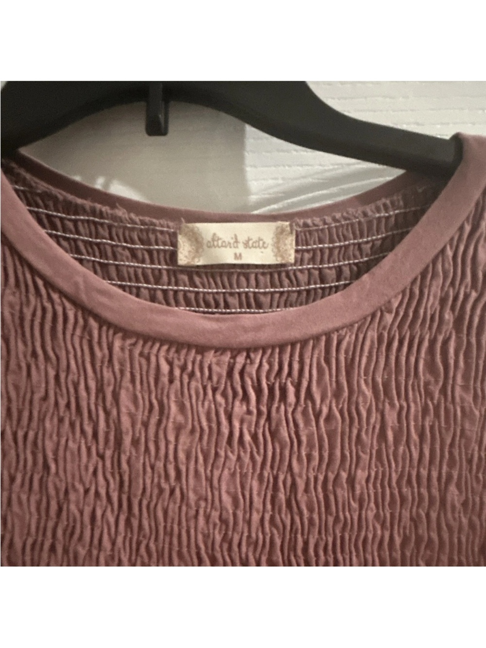 Altar'd State Mauve Crinkle Short Sleeve Tee